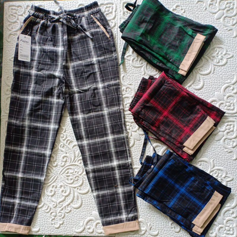 BAGGY PANTS PREMIUM ANAK//BAGGY STIK BALIK KOTAK ANAK:5--8(THN)