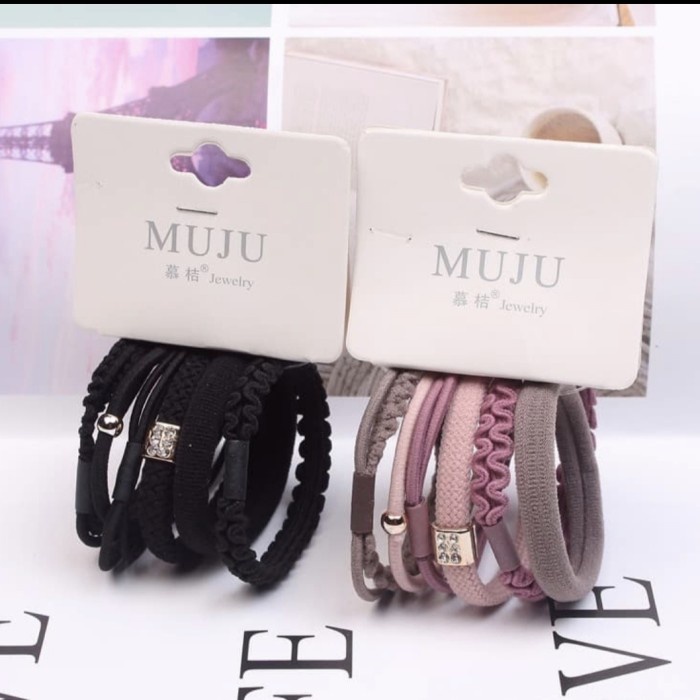 IK37 Ikat Rambut Korea Mix Patern SET ISI 6 PCS Import Premium