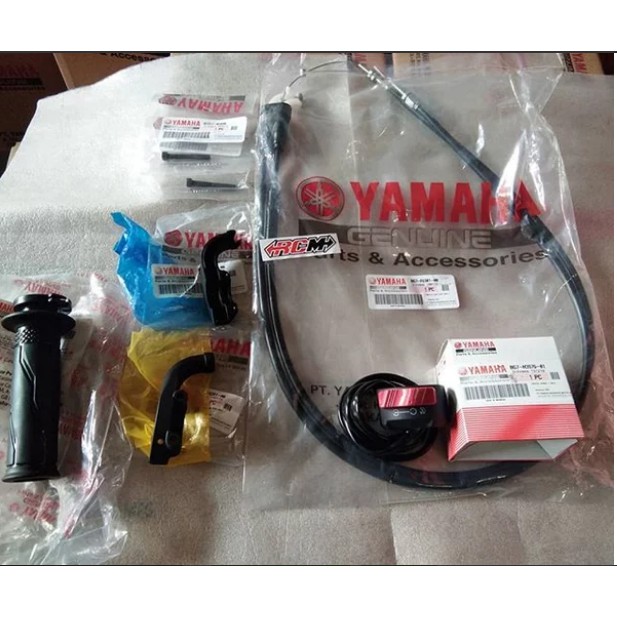 GAS SPONTAN XABRE DAN HOLDER KANAN BAUT 2PCS SELONGSONG GAS KANAN KOMPLIT SET ORI YAMAHA ORIGINAL AS