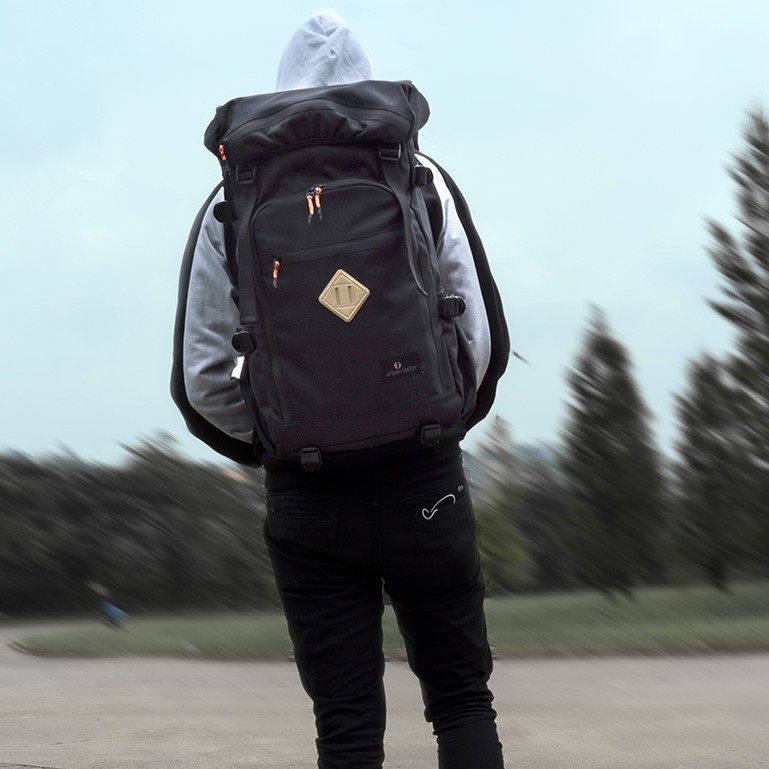 BUDDY BLACK  |Urban Factor x FORIND| Tas Ransel Ori Bag Gunung Polos Pria Wanita Backpack Baru New