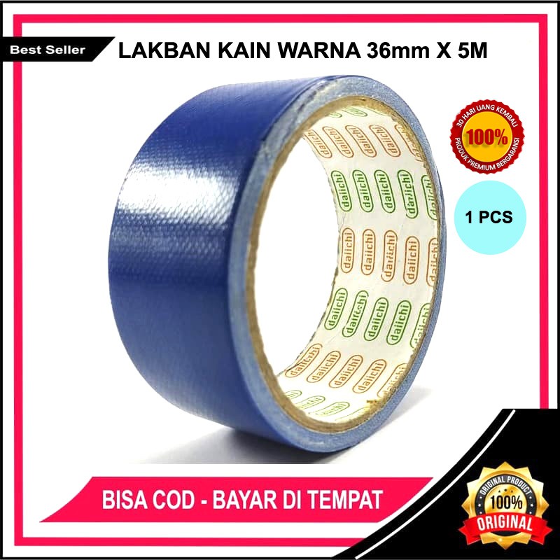 

Lakban Kain/Kliping Warna Ukuran 36mm X 5M / Daichi Cloth Tape