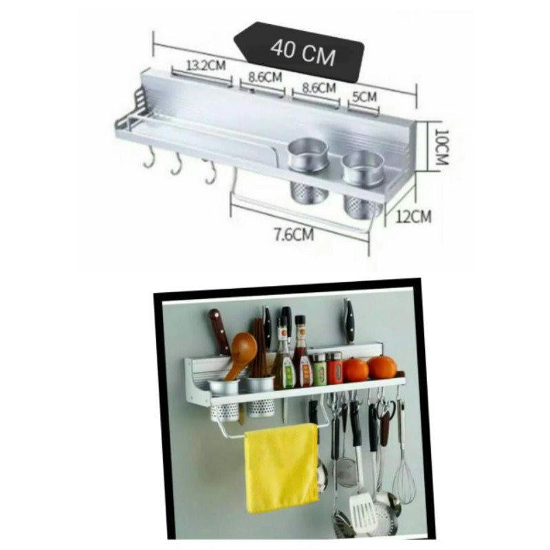 Rak bumbu gantung rak gantungan centong sendok garpu pisau stainless