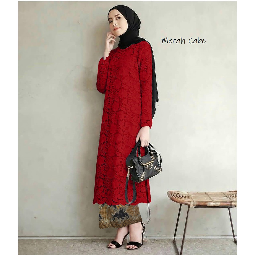 HOPYLOVY - Tunik Brukat Premium Lace Andira