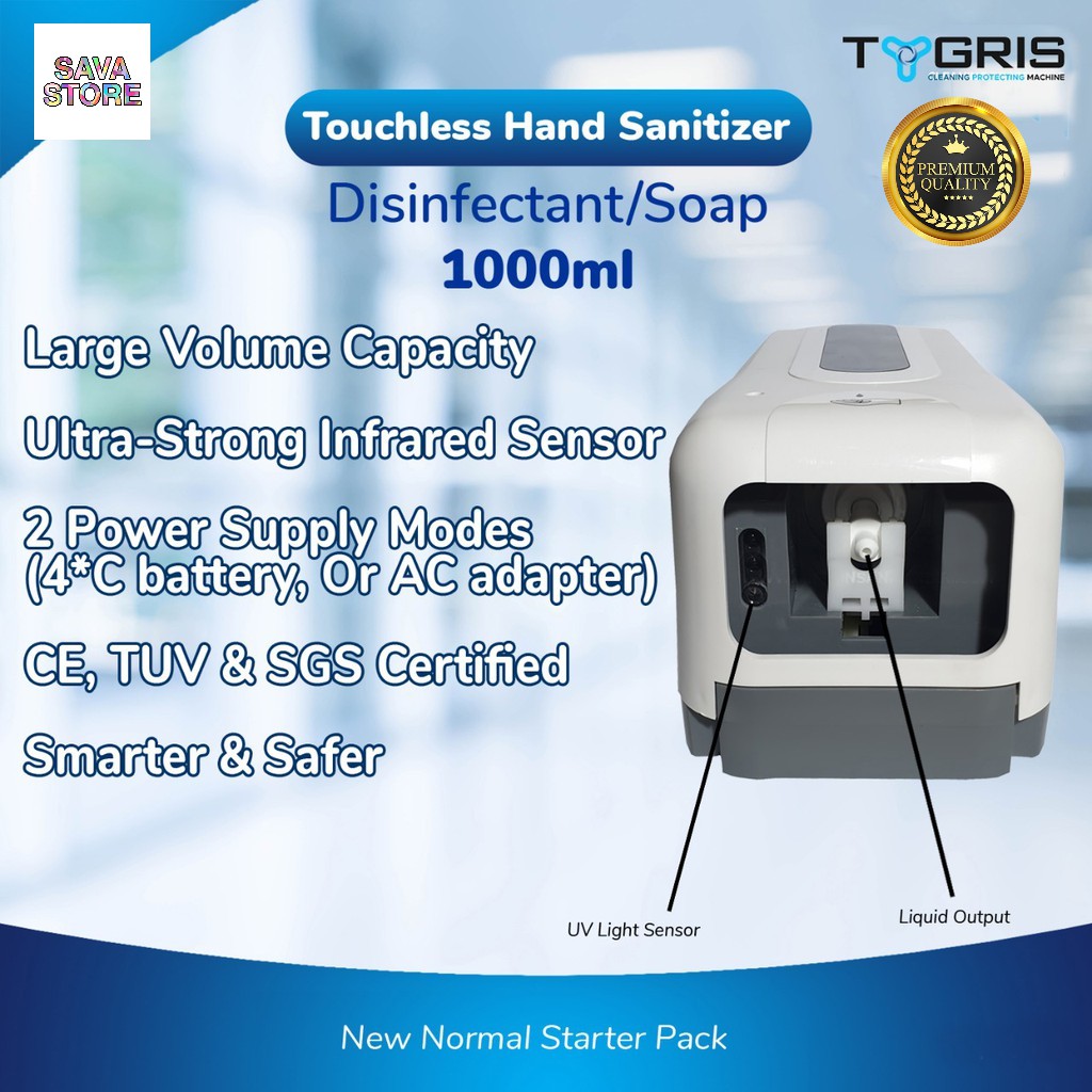 HAND SANITIZER DISPENSER OTOMATIS TYGRIS AUTOMATIC TOUCHLESS LIQUID HAND SANITIZER DISPENSER + TRAY