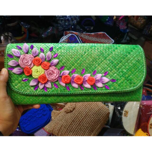 TERMURAH! Clutches Bag - Tas Anyaman Mendong - Souvenir Unik Khas Jogja