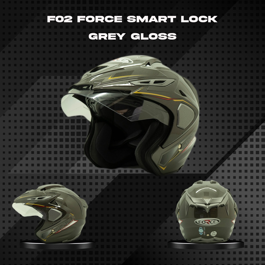 Helm Motor F02 Force Smart Lock Grey Gloss