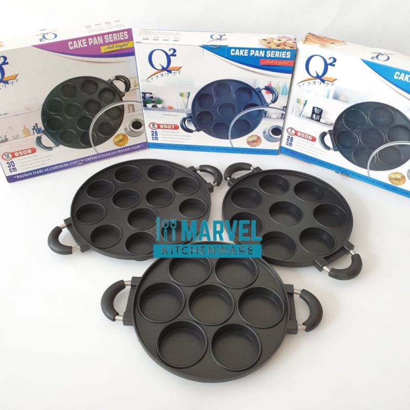 Cetakan Kue Q2 8 lubang 7  lubang 12 lubang 8506 8507 8508 Apem Lumpur Martabak Mini