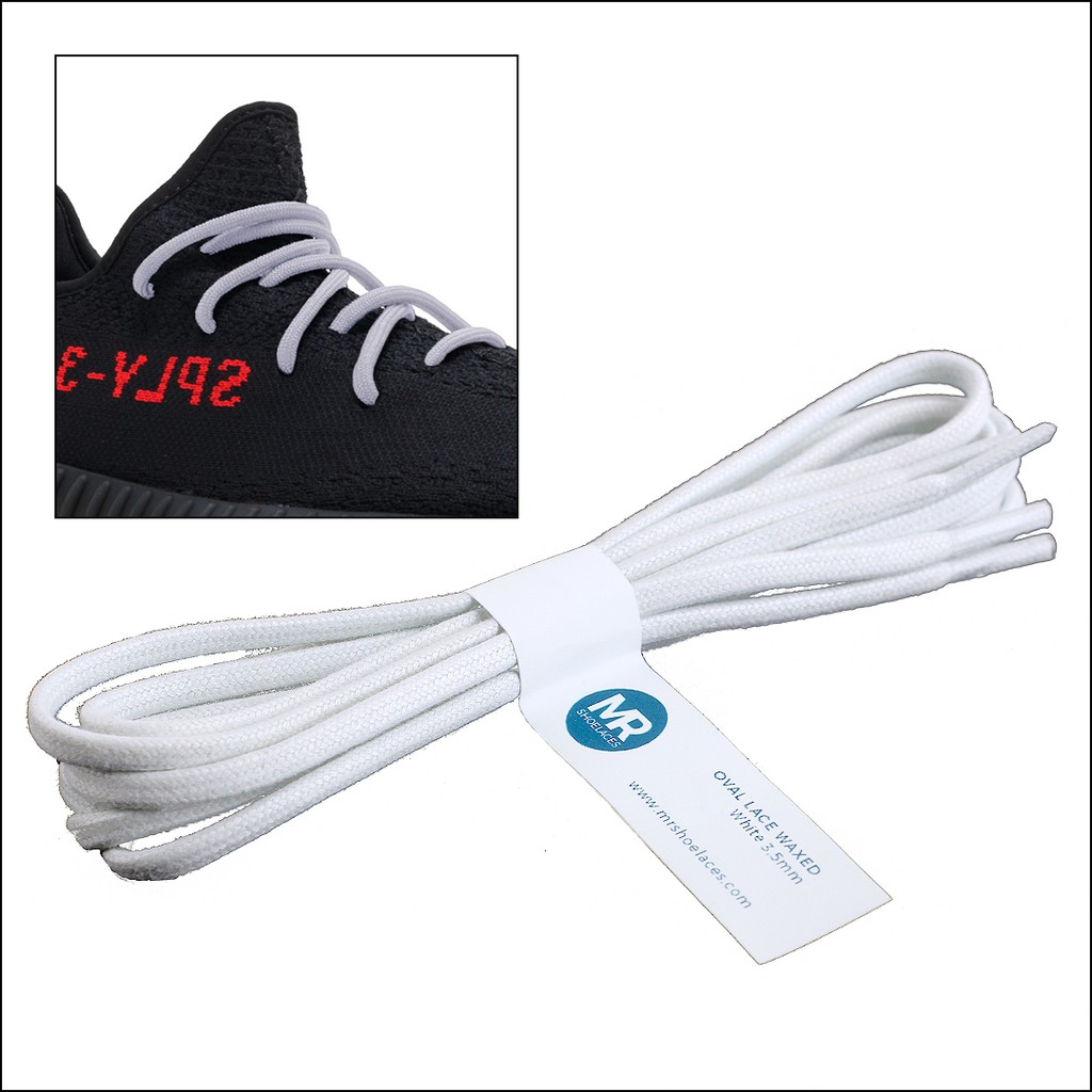 MR Shoelaces FC18 Putih WHITE Tali Sepatu Lilin Oval 3.5mm (Waxed Laces) 50cm 70cm 80cm 100cm 120cm 150cm 200cm - Premium Shoelace