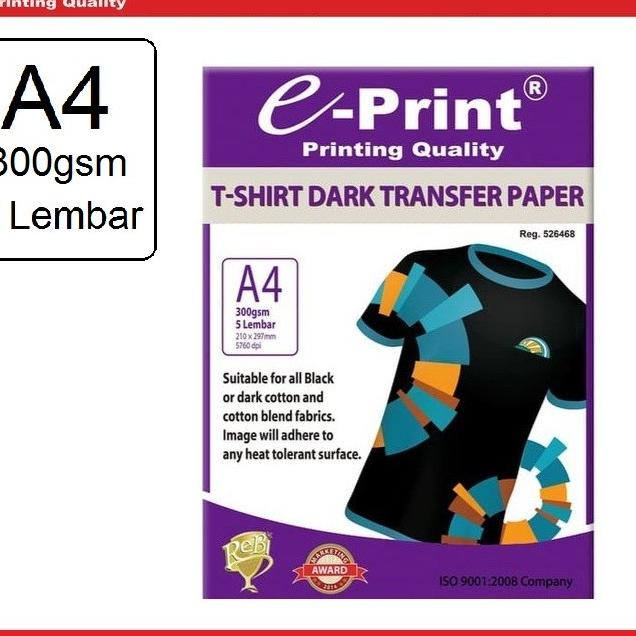 

✦ E-Print T-Shit Dark Transfer paper A4 300 gms ♚