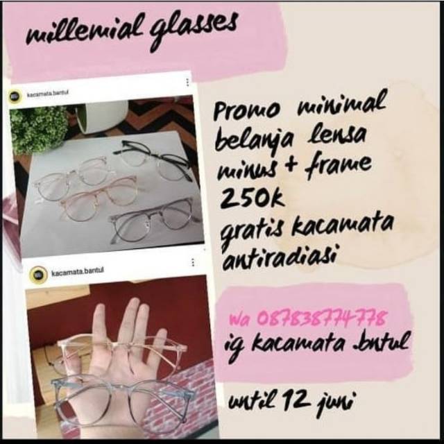 Kacamata Plus Minus Silinder dan Antiradiasi