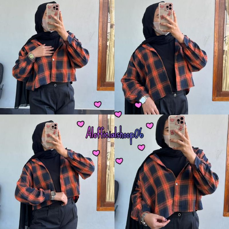 CROP TOP FLANEL / KEMEJA FLANEL WANITA / KEMEJA CROP / KEMEJA WANITA TERBARU-Al47