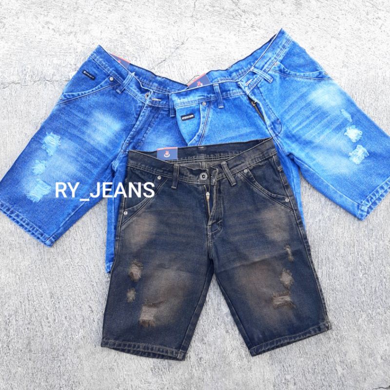 XPD CELANA JEANS PENDEK SOBEK PRIA RIPPED JEANS STREET