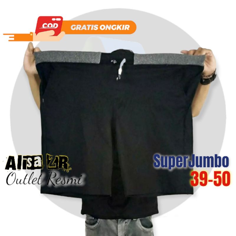 [HITAM] COD CELANA DISTRO UKURAN JUMBO CELANA PENDEK PRIA MOTIF