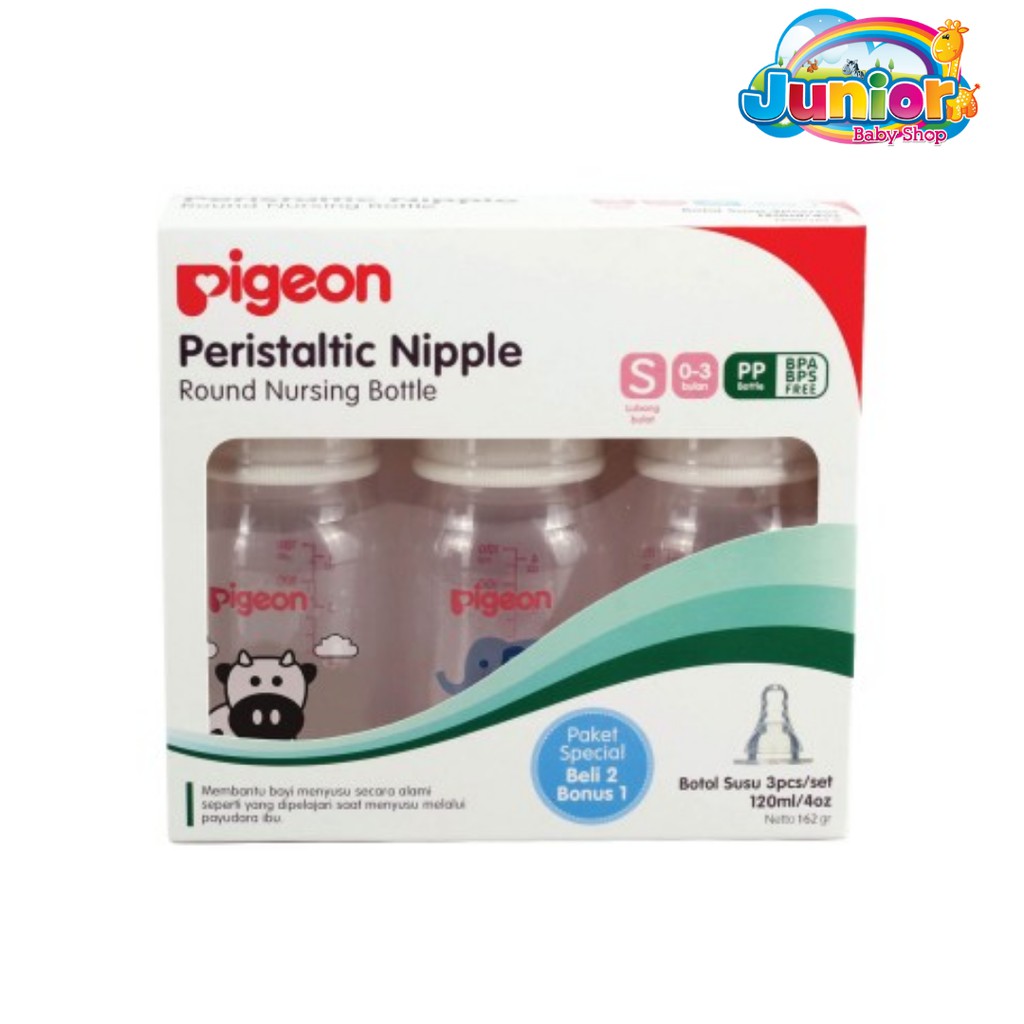 Pigeon Paket Beli 2 Bonus 1 Botol PP RP S-Type Nipple 120ml/240ml