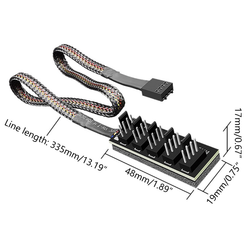 Btsg Coolmoon PWM 1sampai5 Fan Hub 4Pin Splitter Molex 4p PWM Kipas CPU Hub Komputer PC Untuk Case Chasis Cooler Power Extensi