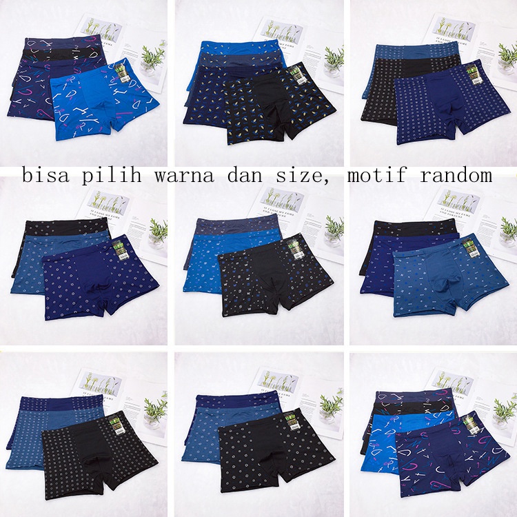 Celana Dalam Pria Boxer Sexy Tipis Boxer Celana Pendek Pakaian dalam Pria Polos&amp;Motif Y01