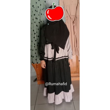 gamis rempel susun kombinasi premium