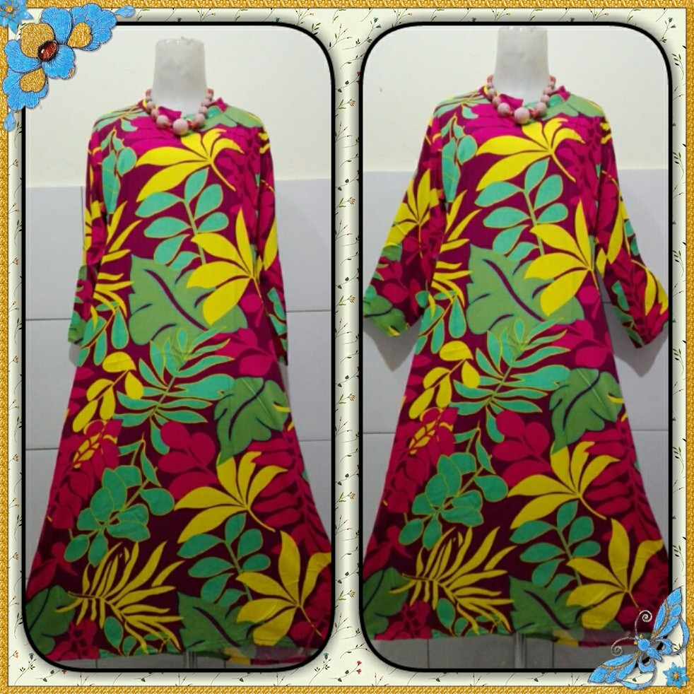  Daster  bali  panjang  uk XL Muslimah murah lengan  7 8 