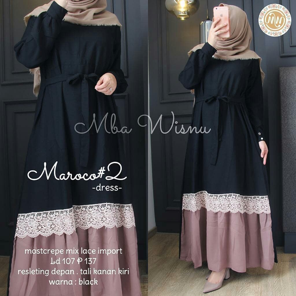Maroko Dress Baju Asatan Muslim Kekinian COD Bergaransi 2021