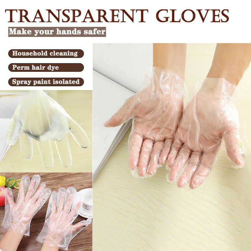 Sarung Tangan Plastik Transparan Sekali Pakai Food Grade Isi 100 pcs