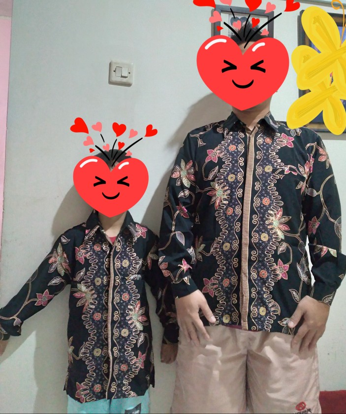 Couple Dadboy Ramon Atasan Kemeja Batik Lengan Panjang Ayah Dan Anak