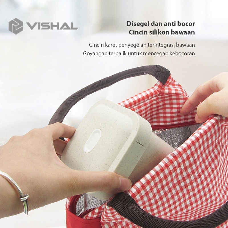 VISHAL Cangkir Sup 550ml /Anti Bocor Tumpah Portable Sop Cup /Dapat dipanaskan VS-60