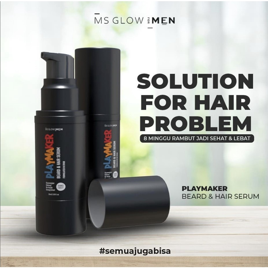 MS GLOW Playmaker Heard Serum Rambut Pria | Ms Glow Jogja