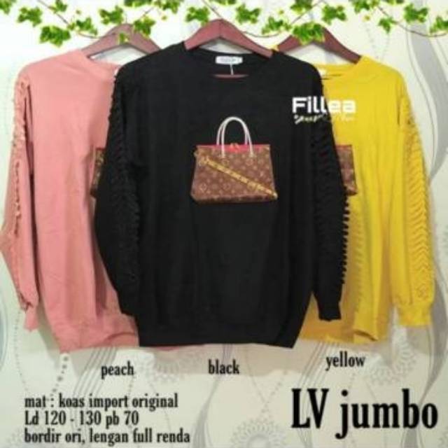 LV jumbo kaos wanita import original fashion solo