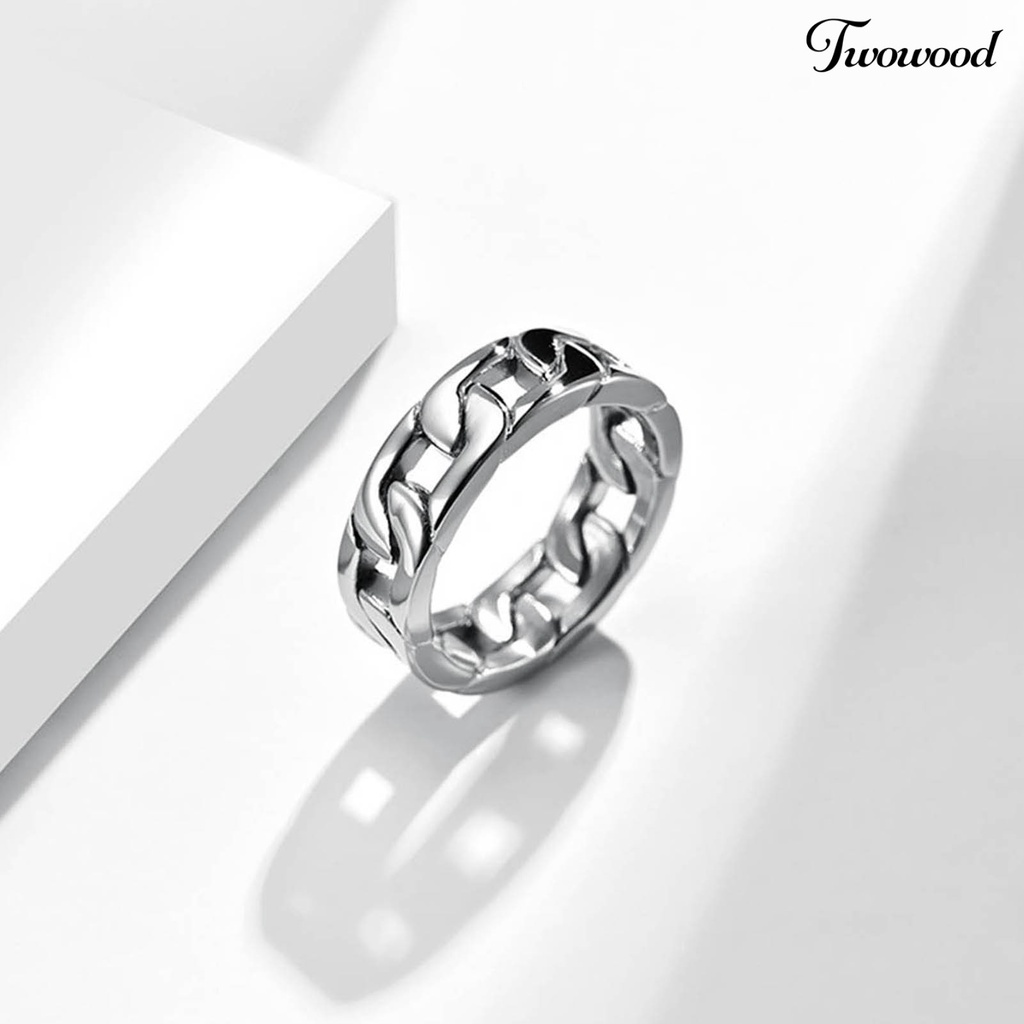 Cincin Model Rantai Twist Gaya Hip Hop Untuk Unisex