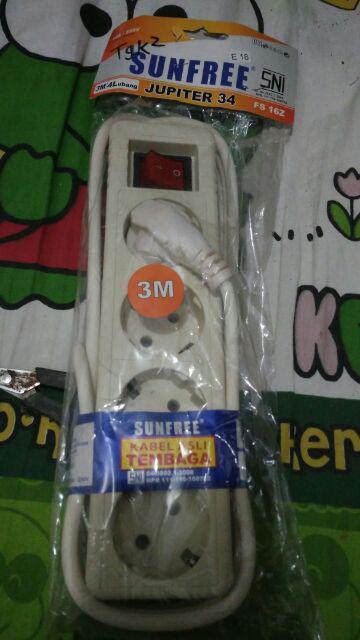 Stop Kontak 4 Lubang + Kabel Panjang 3 Meter