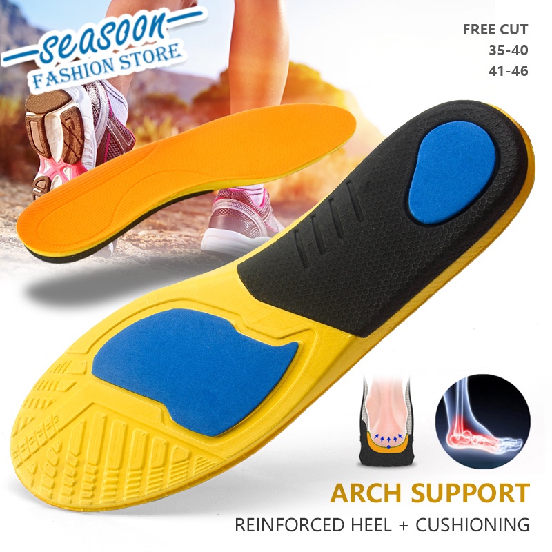 Sepasang Insole Silikon Gel Penompang Lengkung Sepatu size 35-45