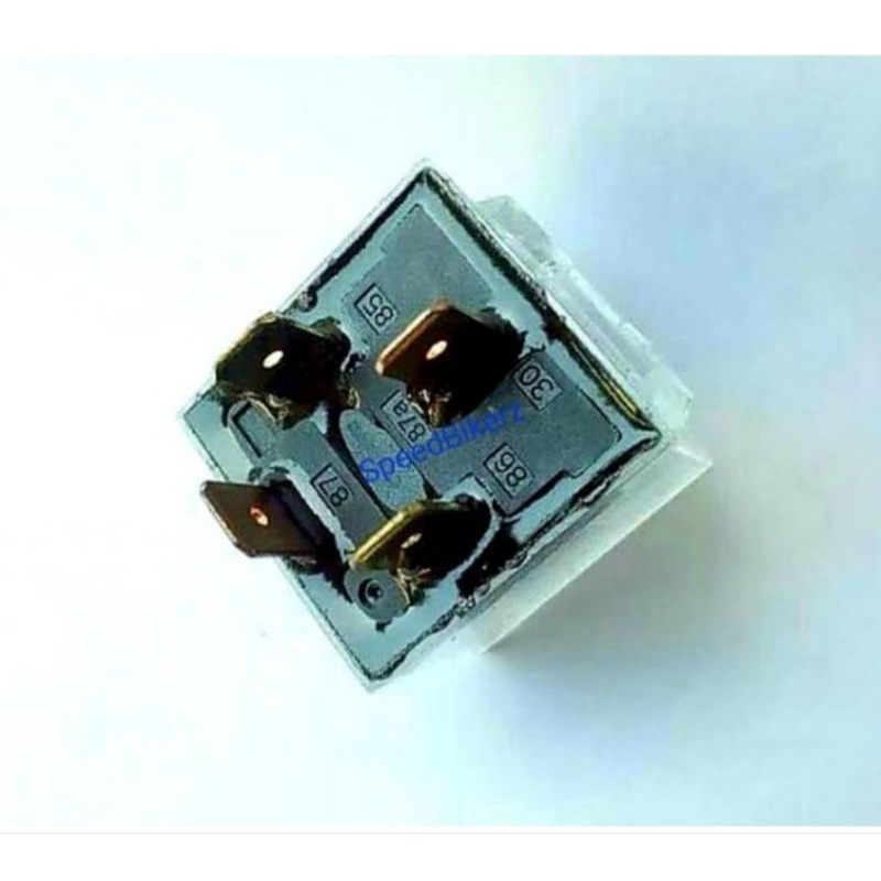 Relay Klakson Transparan Bening + Indikator Lampu 12 Volt Kaki 4 Bening