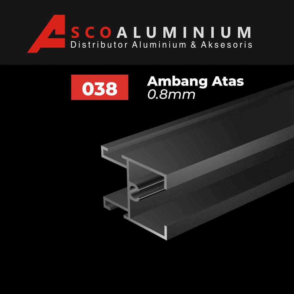 Alumunium, aluminium Ambang Atas Profile 038 Sliding Window Alexindo