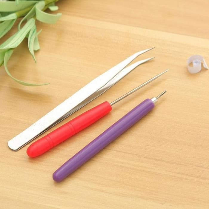 Quilling Tweezer Sloted Needle - Set Jarum dan Penjepit Quilling (3pcs