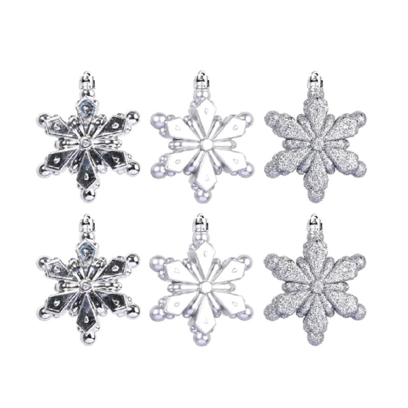 Ornamen Bintang Snowflake Model Gantung Untuk Dekorasi Pohon Natal