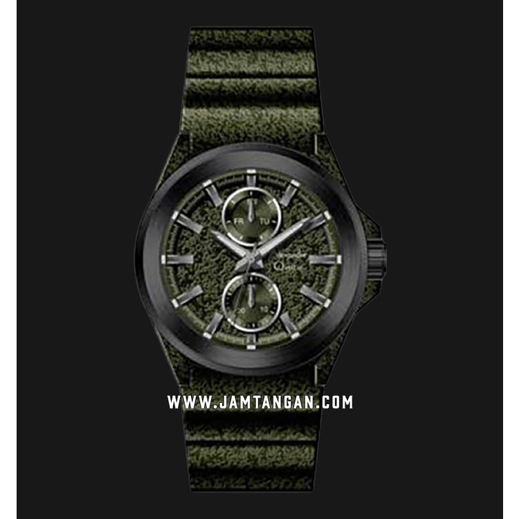 Alexandre Christie AC 6585 MF Dark Green Sand Motive Dial Dark Green Sand Motive Rubber Strap