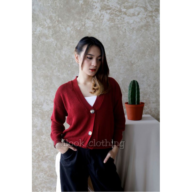 MARSHA KNITTED CARDI - CARDIGAN WANITA TANGAN PANJANG