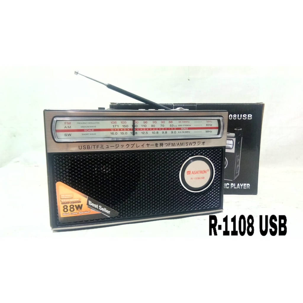 Radio Asatron 1108 FM-AM-SW Portable USB MP3 Music Player