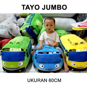 Boneka buss Tayo big Jumbo Bahan Impor Bahan Sangat Lembut 60CM