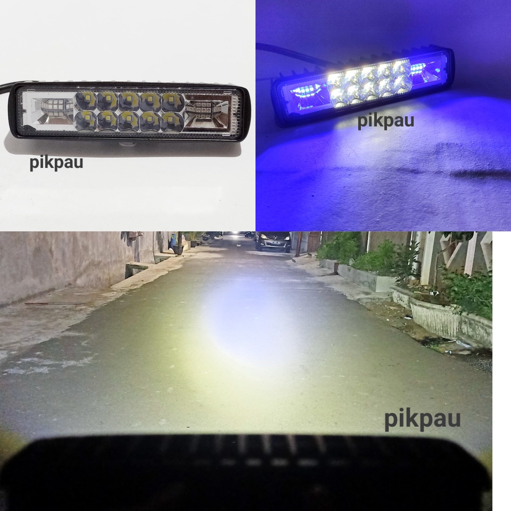 Lampu Tembak Sorot 10 Mata CWL Kiri Kanan LED Warna Biru