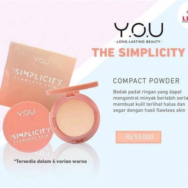 THE SIMPLICITY FLAWLESS SKIN COMPACT POWDER BEDAK PADAT BY YOU MAKEUPS ORIGINAL