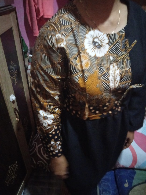 Tey-17 Batik Wanita Asj Sa Hrb026 Kenongo Kemeja Tosca Pendek