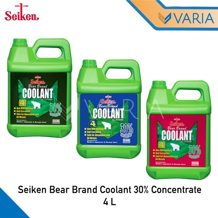 Seiken Bear Brand Coolant 30% Concentrate 4 L Air Radiator Mobil Galon