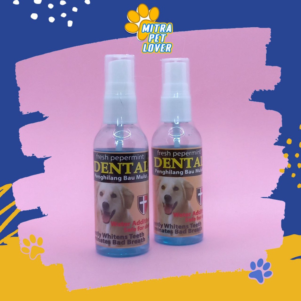 PENGHILANG BAU MULUT ANJING - DENTAL DOG SPRAY 60 ML ORIGINAL - DENTALDOG MENGHILANGKAN AROMA TIDAK SEDAP PADA DOGY AMPUH WANGI FRESH PET ANIMAL HEALTHCARE AND VETERINARY TAMASINDO OBAT KESEHATAN DAN VITAMIN TERNAK HEWAN BINATANG PELIHARAAN MITRAPETLOVER