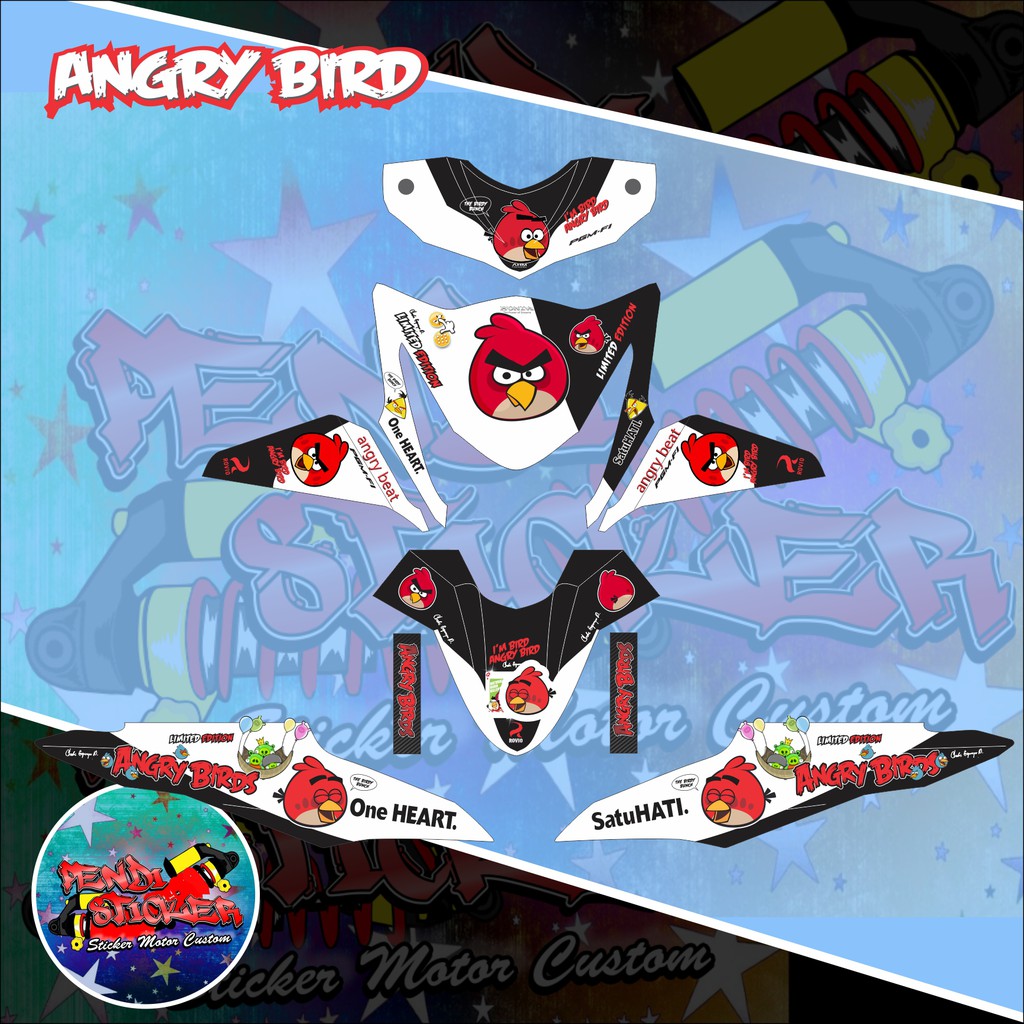 DECAL STICKER HONDA BEAT PGMFI ANGRY BIRD PUTIH