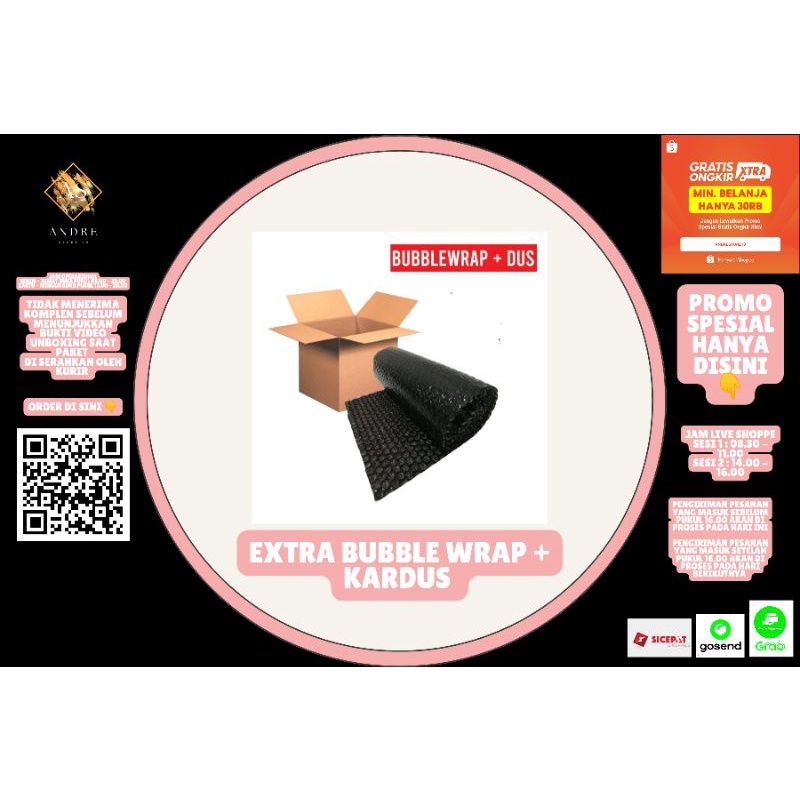 

Tambahan Extra Packing - Extra Bubble Wrap Dan Kardus *AndreStore18*