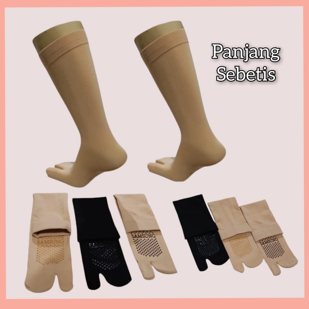Kaos Kaki Samsung Anti Slip  Bahan Stocking Tebal  Kaus Kaki Wanita Jempol Samsung Anti Licin Panjang  Kaos Kaki 2 Jari Muslimah