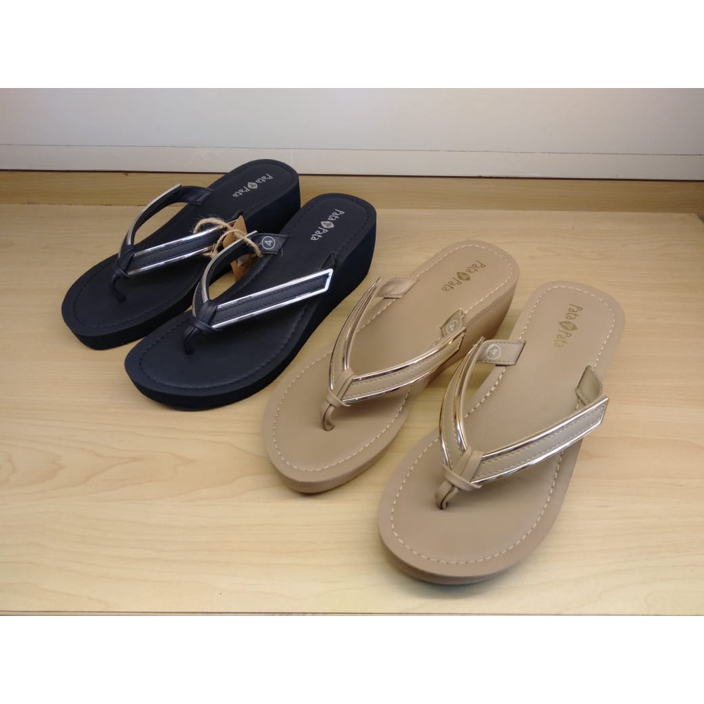 BATA Sandal Wedges Wanita Original  Pata Pata Bahan Karet Spons Ringan dan Nyaman