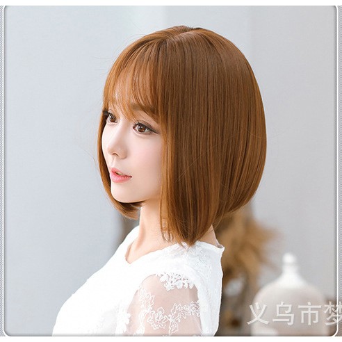 Wig Rambut Pendek Lurus Wanita Berkualitas Korean Version Wig Short Hair Women's