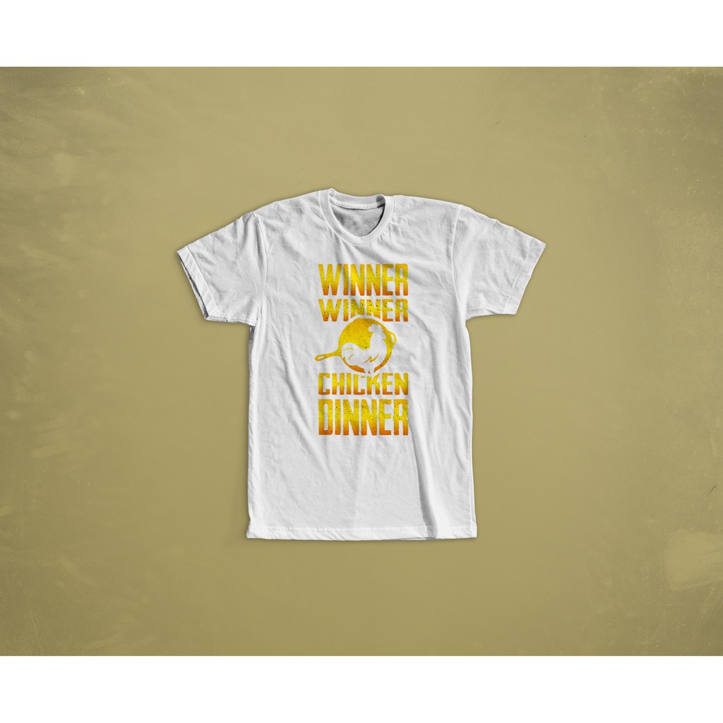 KAOS TSHIRT BAJU COMBED 30S PUBG WINNER CHICKEN DINNER PRINT KODE B1